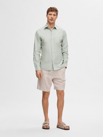 SELECTED - Ajuste estrecho Camisa en verde