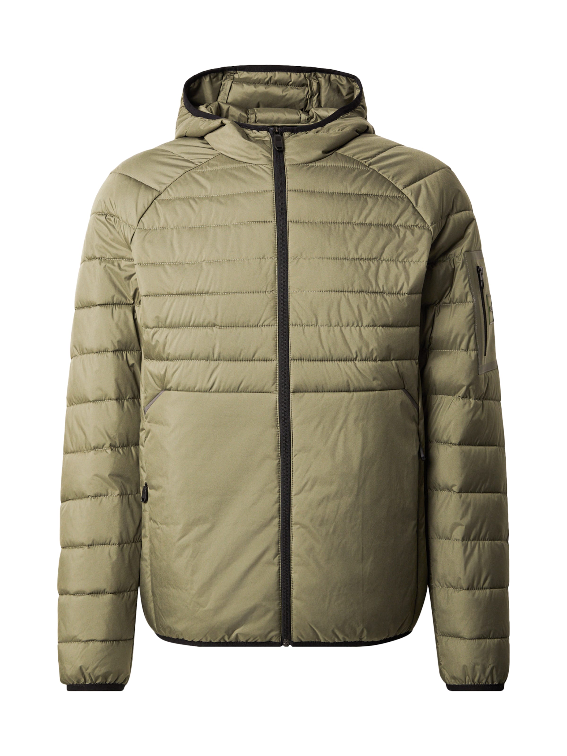 BOSS Starpsezonu jaka 'OW_Urbanex', krāsa - olīvzaļš / melns, Preces skats