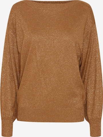 ICHI Sweater in Brown: front