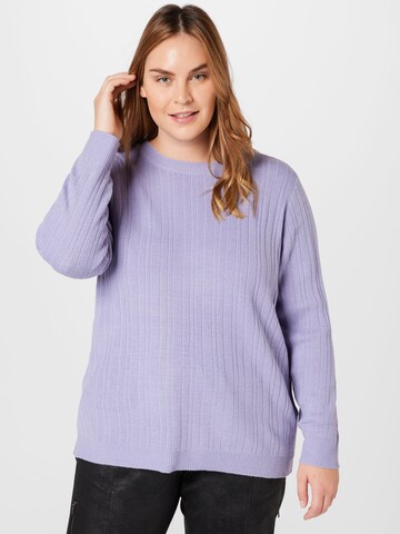 ONLY Carmakoma Sweater in Purple: front