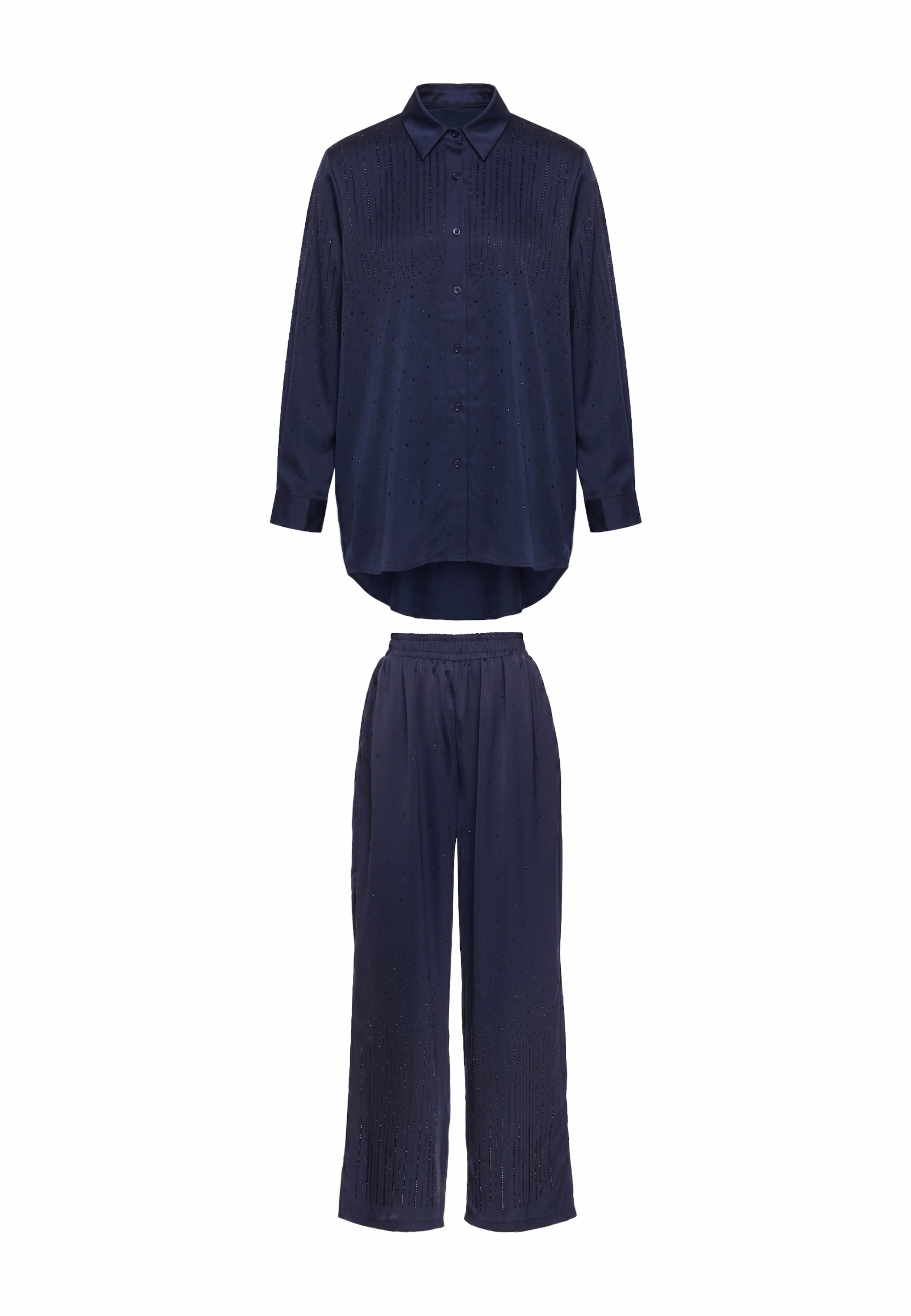 faina - Roupa de casa em azul: frente