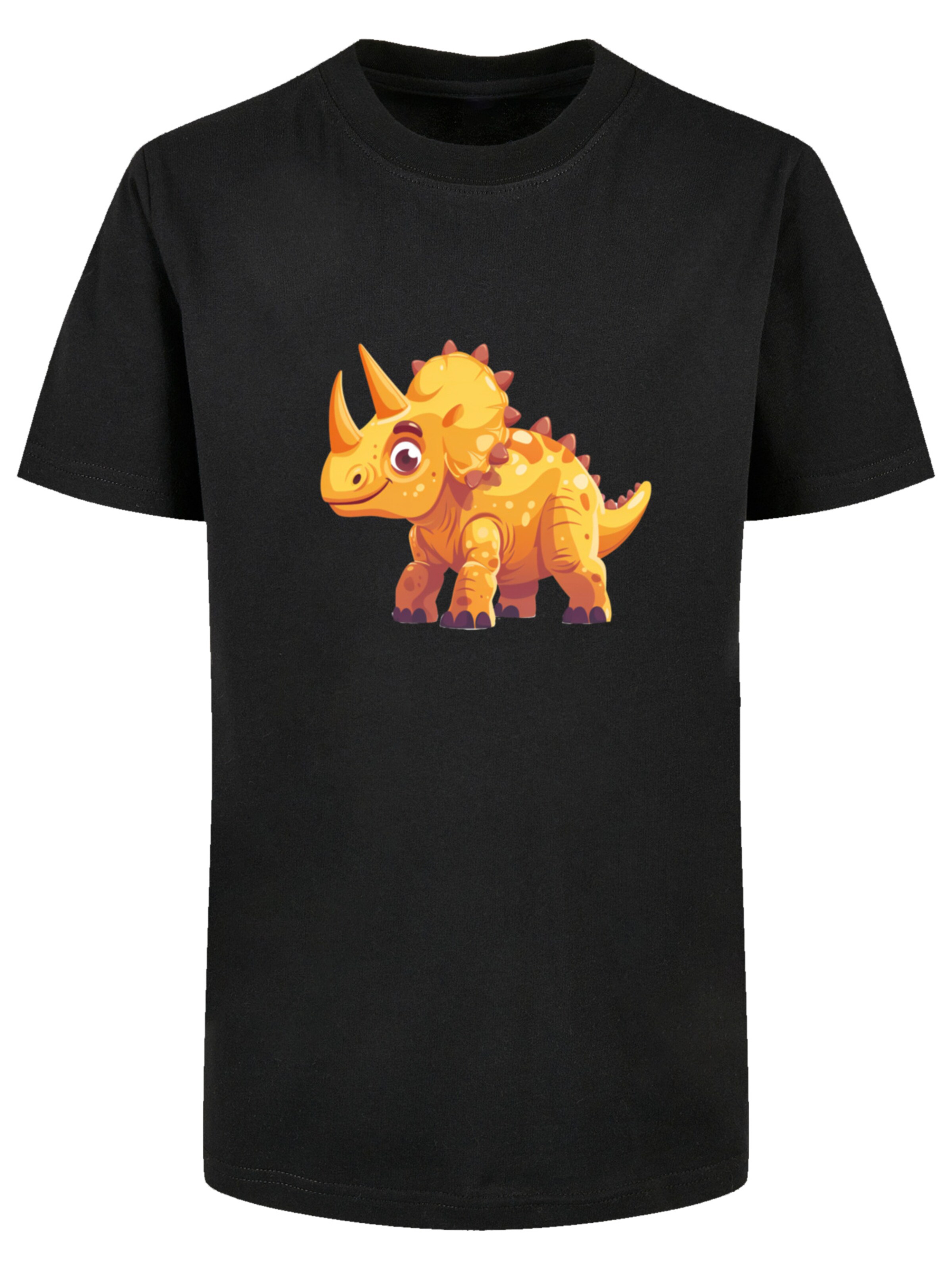 F4NT4STIC T-Shirt 'Cute Triceratops Dinosaur Toy' in Schwarz: Vorderseite