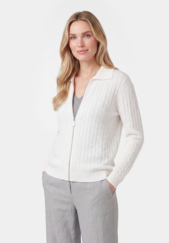 usha WHITE LABEL - Casaco de malha 'Minimalistic' em branco: frente