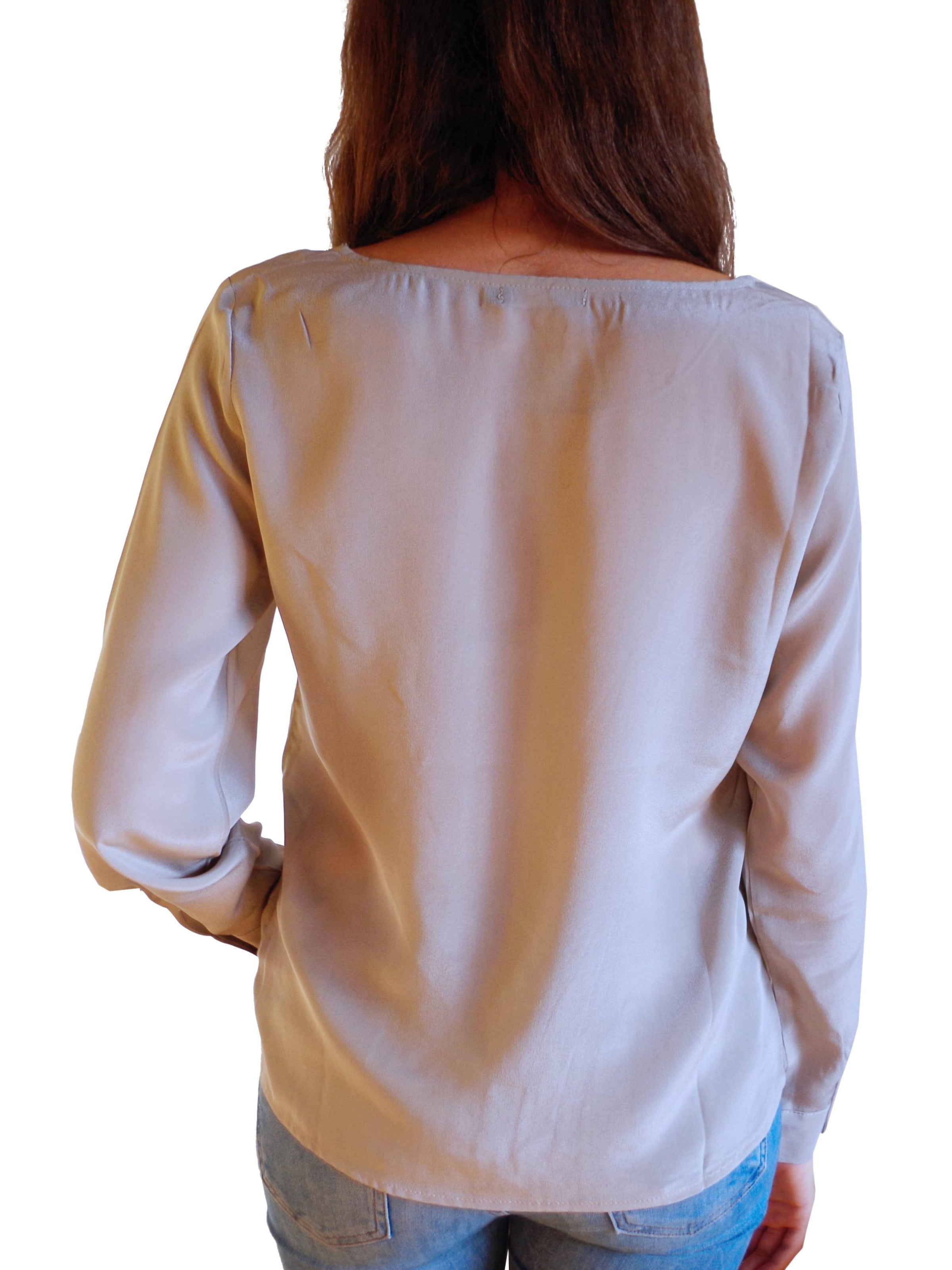 Posh Gear Blouse 'Seidenbluse Rotondoseta' in Grijs