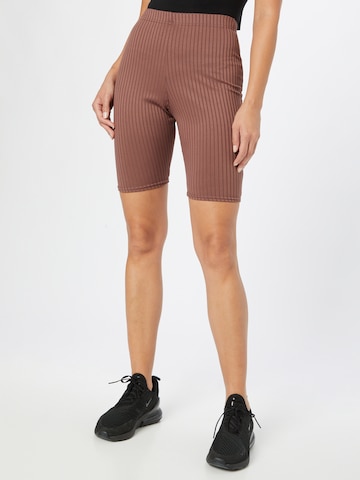 Coupe slim Pantalon 'JENNY' Femme Luxe en marron : devant