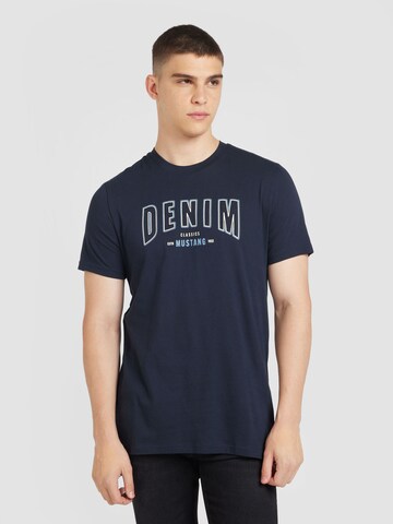 Tricou 'Austin' de la MUSTANG pe albastru: față