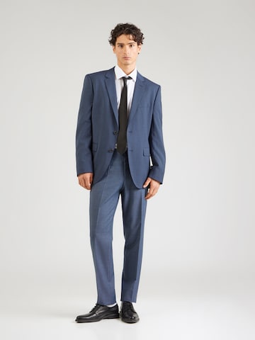 HUGO Regular Pleat-Front Pants 'Getlin' in Blue