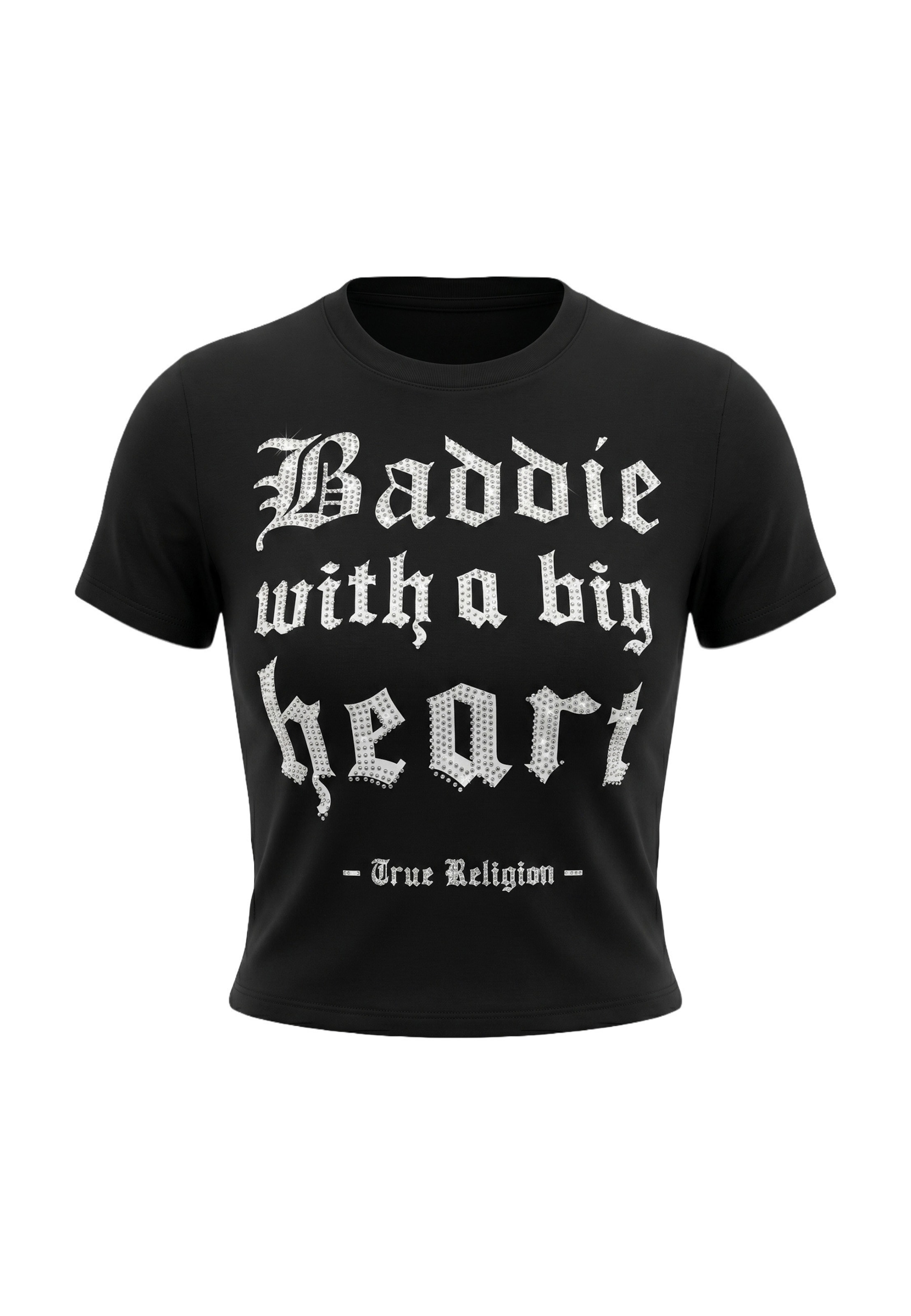 True Religion T-Shirt 'Baddie' in Schwarz: Vorderseite