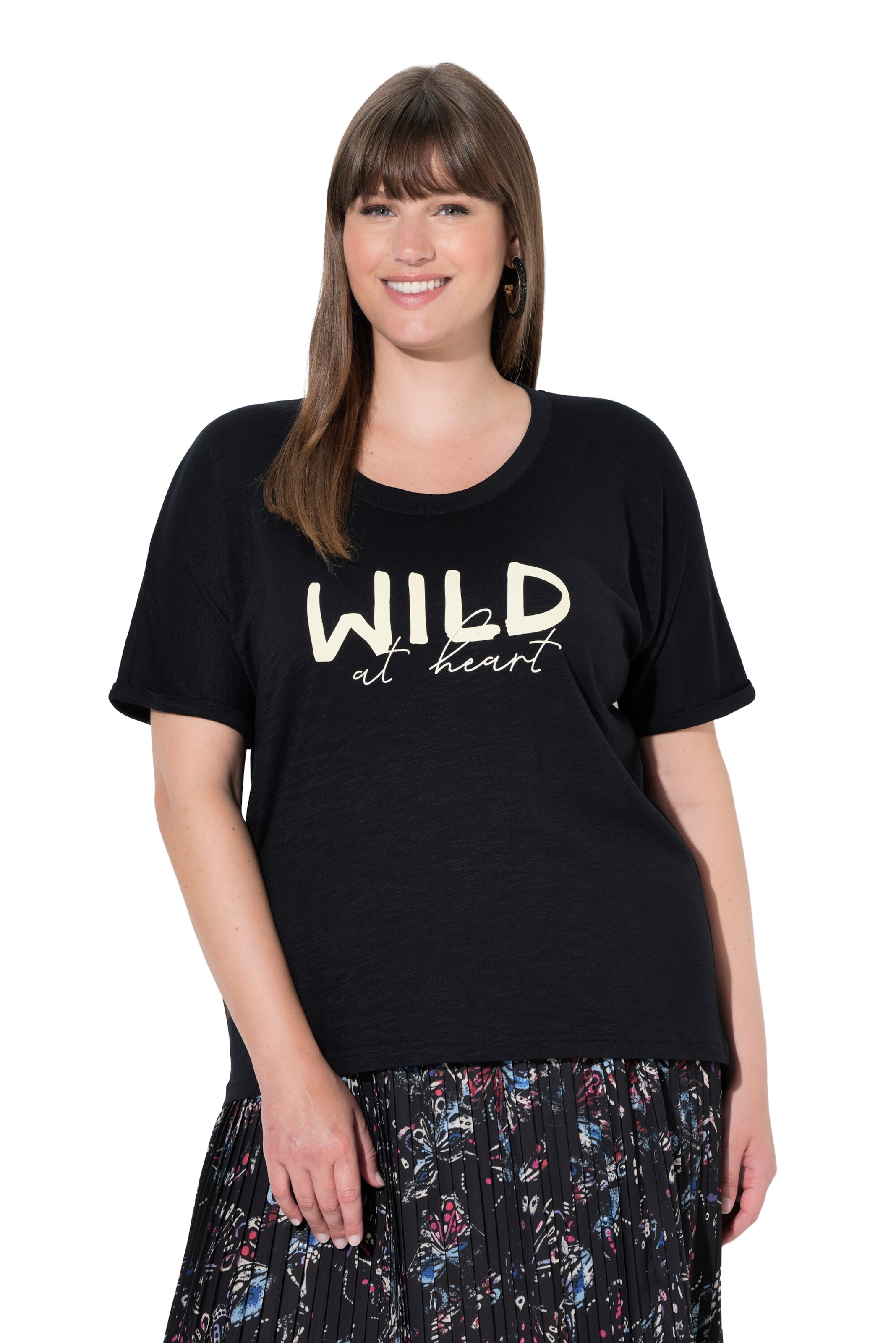 Ulla Popken Shirt in Zwart: voorkant