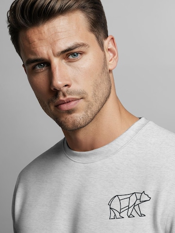 Neverless Sweatshirt 'Bär Lineart Polygon' in Grey