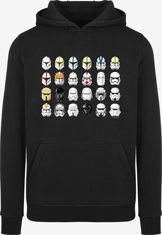 F4NT4STIC Sweatshirt 'Star Wars Stormtrooper Piloten Helme' in Zwart: voorkant