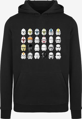 F4NT4STIC Sweatshirt 'Star Wars Stormtrooper Piloten Helme' in Schwarz: Vorderseite