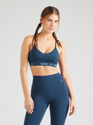 NIKE Korzetová Sportovní podprsenka 'INDY' – modrá: přední strana
