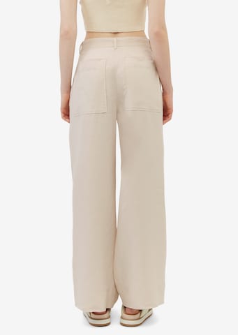 Marc O'Polo Wide leg Bandplooibroek in Beige