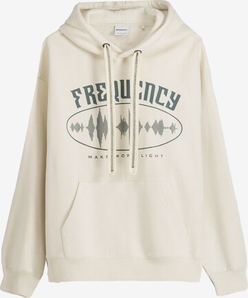 Sweat-shirt Bershka en beige : devant