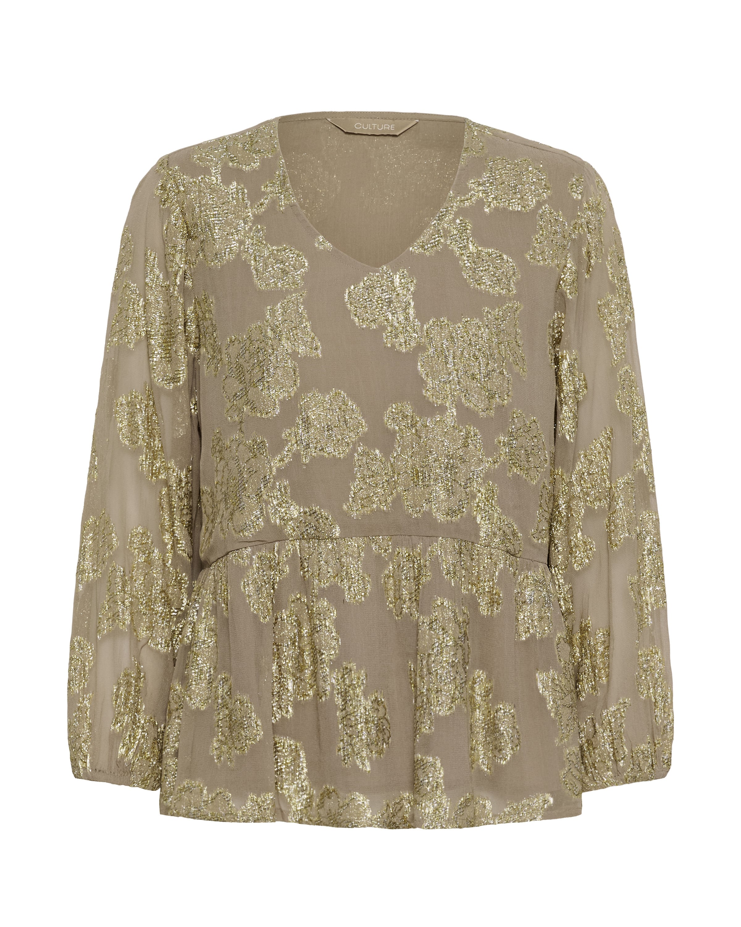 Chemisier 'CUBuda' CULTURE en beige : devant