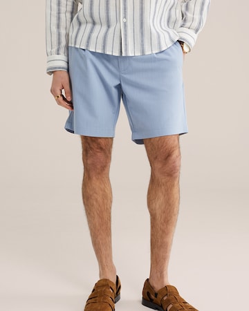 WE Fashion Свободный крой Брюки со складками в Синий: спереди