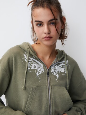 Pull&Bear Tepláková bunda - Zelená