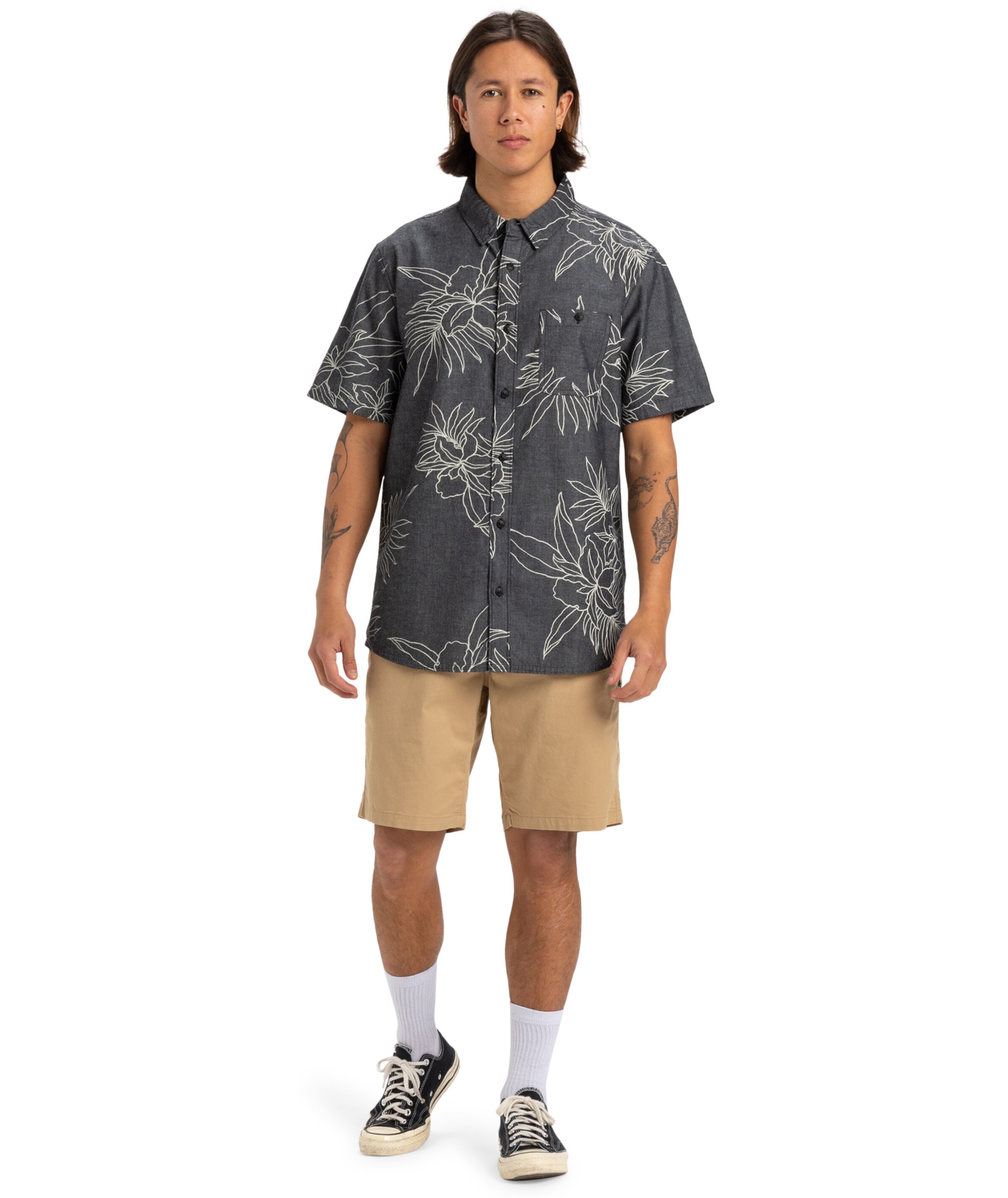 QUIKSILVER Comfort fit Button Up Shirt in Grey