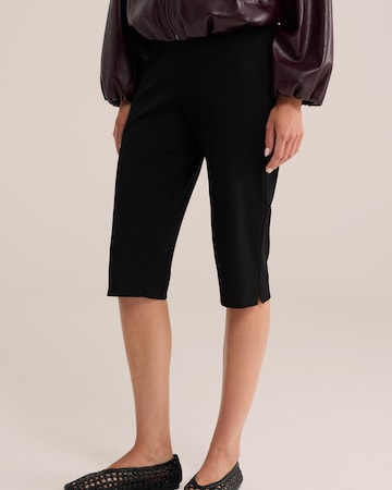 WE Fashion Slimfit Hlače | črna barva