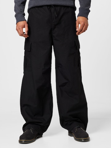 Wide Leg Pantalon cargo WEEKDAY en noir : devant