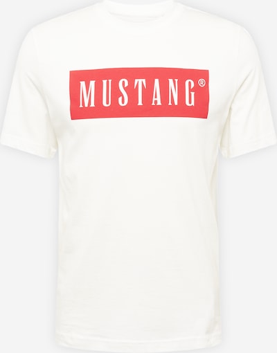 MUSTANG T-Shirt 'Austin' en crème / rouge, Vue avec produit