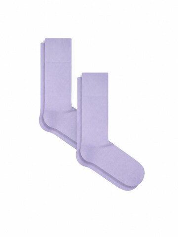 Albero Natur Socken 'Bio-Baumwoll-Socken mit längerem Bündchen - 2er Pack'‌‌‌‌‌‌ in Lila: Vorderseite