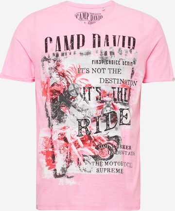 T-Shirt CAMP DAVID en rose : devant