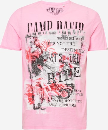 T-Shirt CAMP DAVID en rose : devant