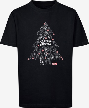 T-Shirt 'Captain America - Christmas Tree' ABSOLUTE CULT en noir : devant