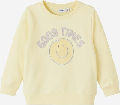 NAME IT Sweatshirt 'Good Times' in gelb / pink / silber, Produktansicht