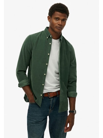 Superdry Comfort fit Overhemd in Groen: voorkant