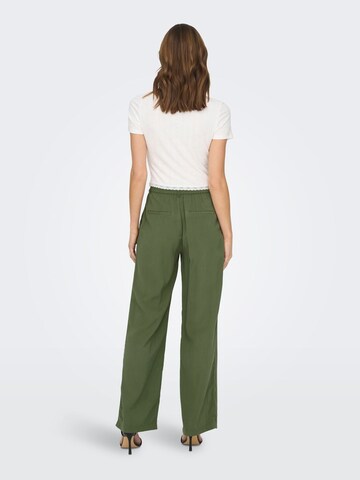 ONLY Wide leg Pleat-Front Pants 'ARIS' in Green