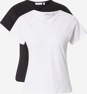 WEEKDAY T-Shirt 'Fave' in Weiß: front