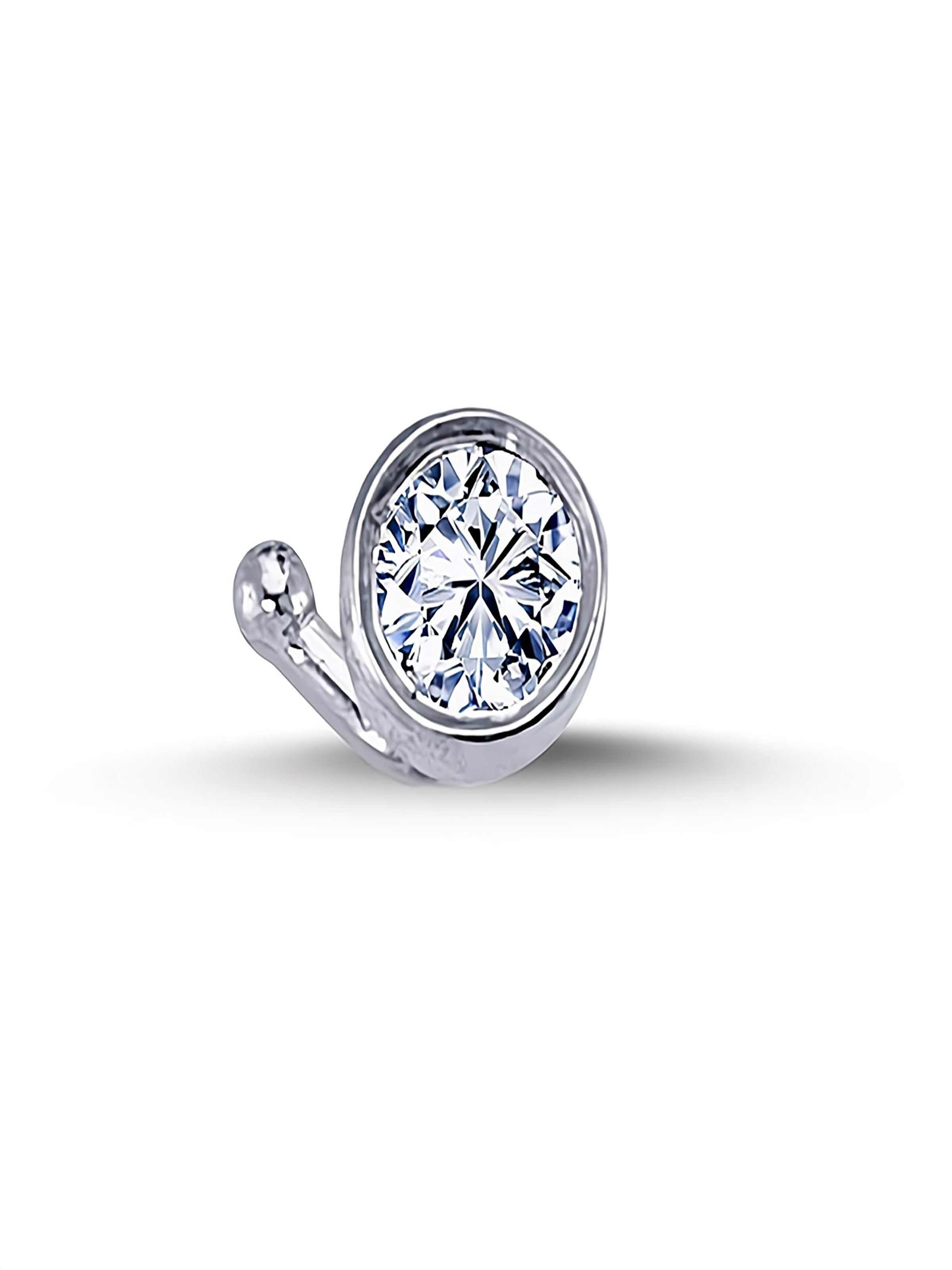 EinStein Diamant Piercings 'Piercing + 0,08 Carat Diamant Nasenpiercing 750er 18 Karat Weißgold' in Gold: front