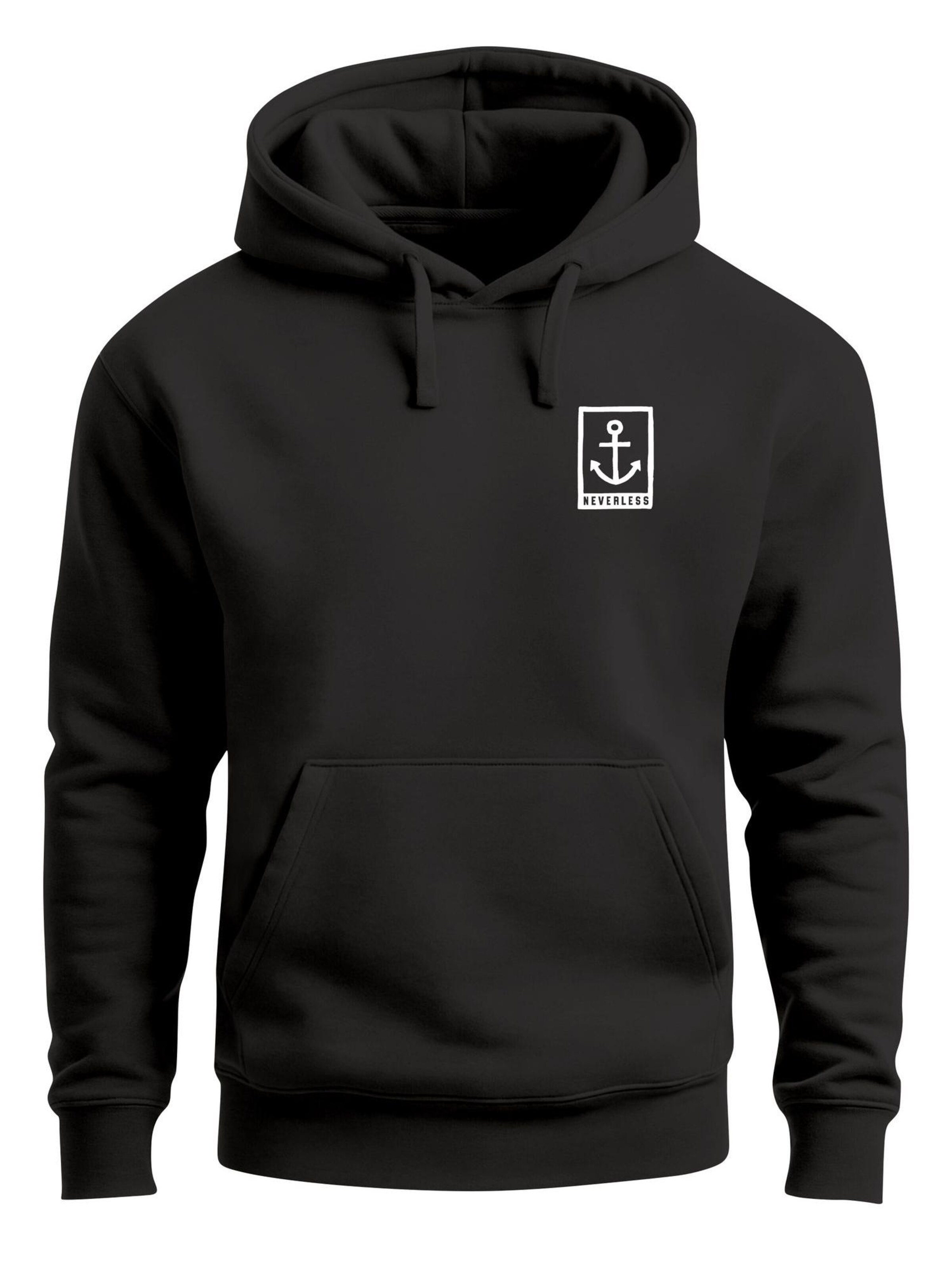 Neverless Sweatshirt 'Anker Badge' in Black: front