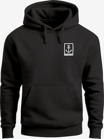 Neverless Sweatshirt 'Anker Badge' in Schwarz: Vorderseite