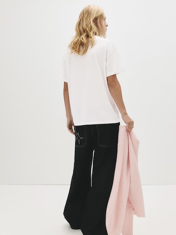 T-shirt 'SUMMER COAST' Pull&Bear en blanc