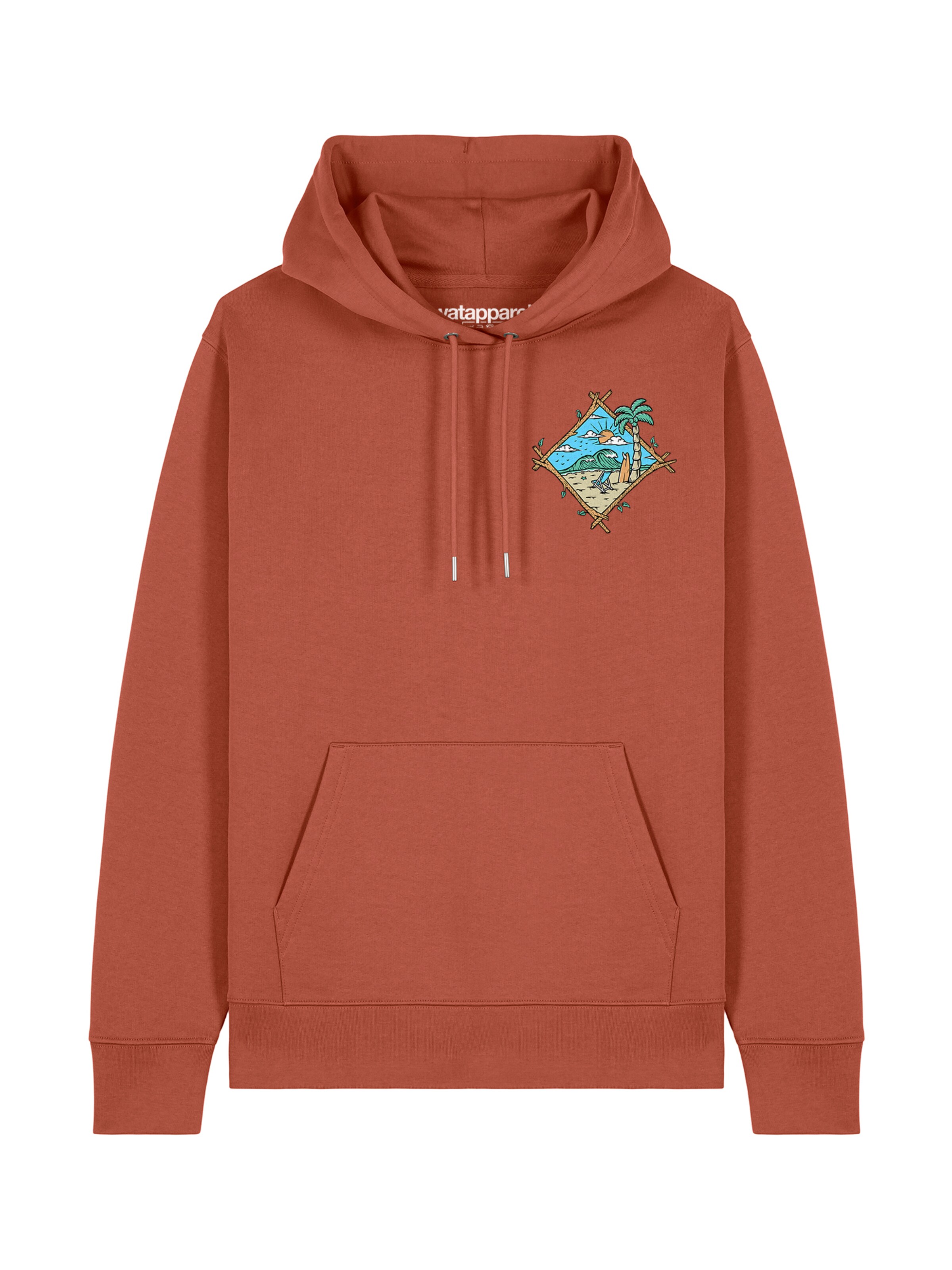 Sweat-shirt ' Beach is calling ' Watapparel en marron : devant