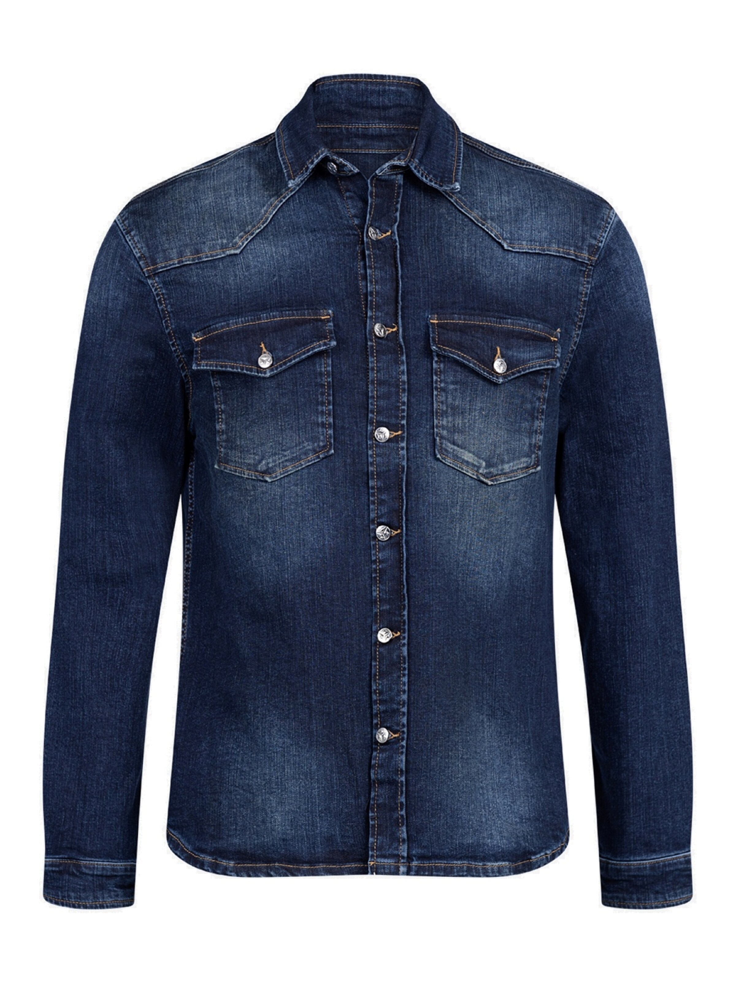 YVZ Denim Between-Season Jacket 'Virgo' in Blue: front