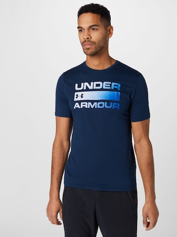 Tricou funcțional 'Team Issue' de la UNDER ARMOUR pe albastru: față