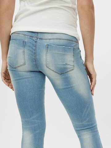 MAMALICIOUS Slimfit Umstandsjeans in Blau