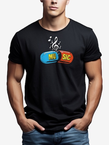 MAKAYA Shirt 'Music Pill' in Schwarz