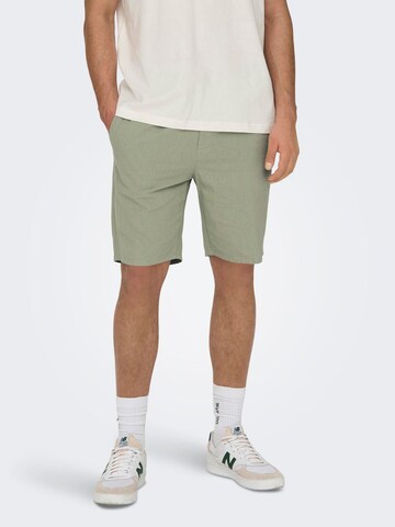 Only & Sons Regular Broek 'ONSLinus' in Groen: voorkant