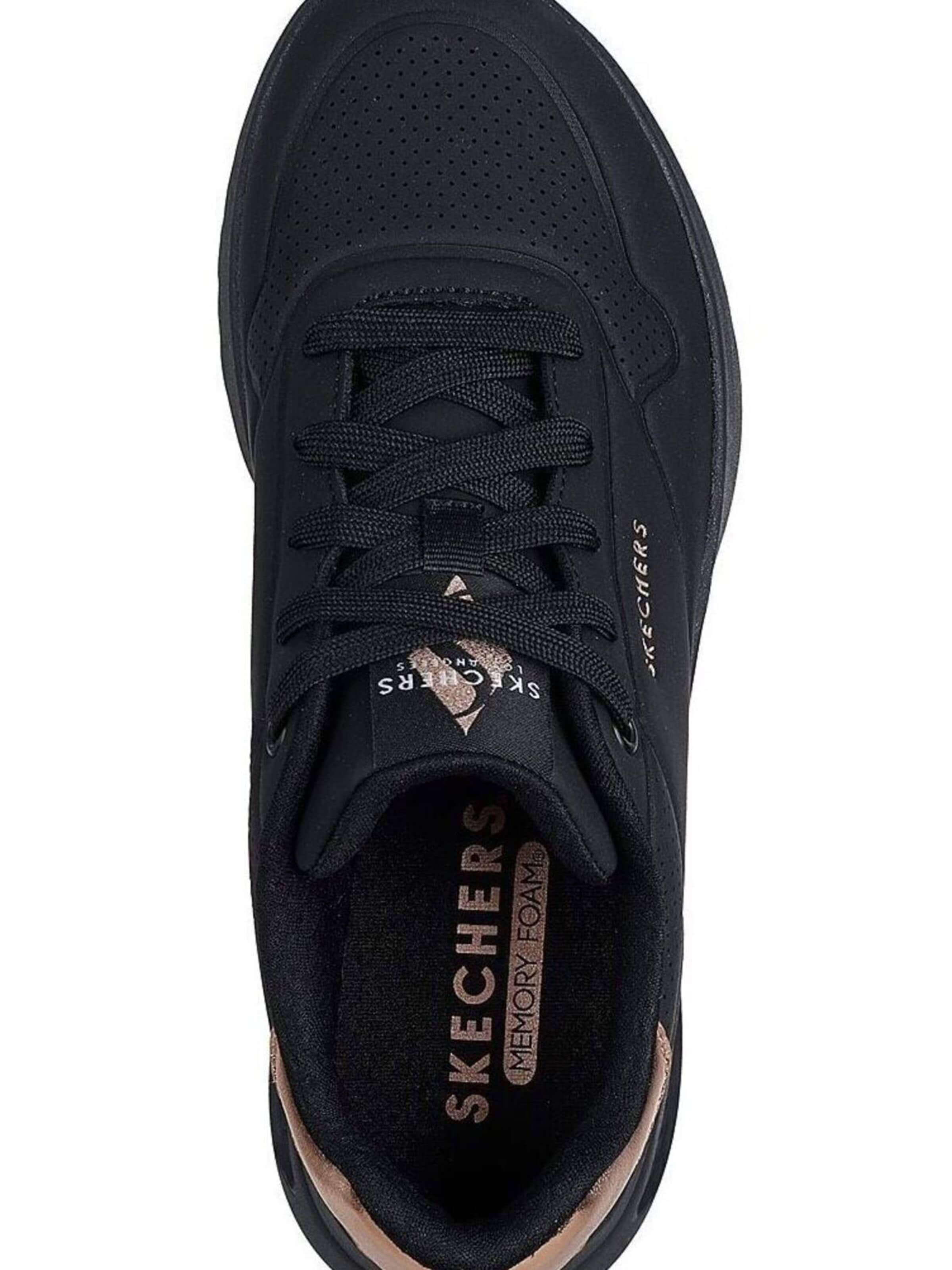 SKECHERS Sportschoen 'Uno Lite - Shimmer Along' in Zwart