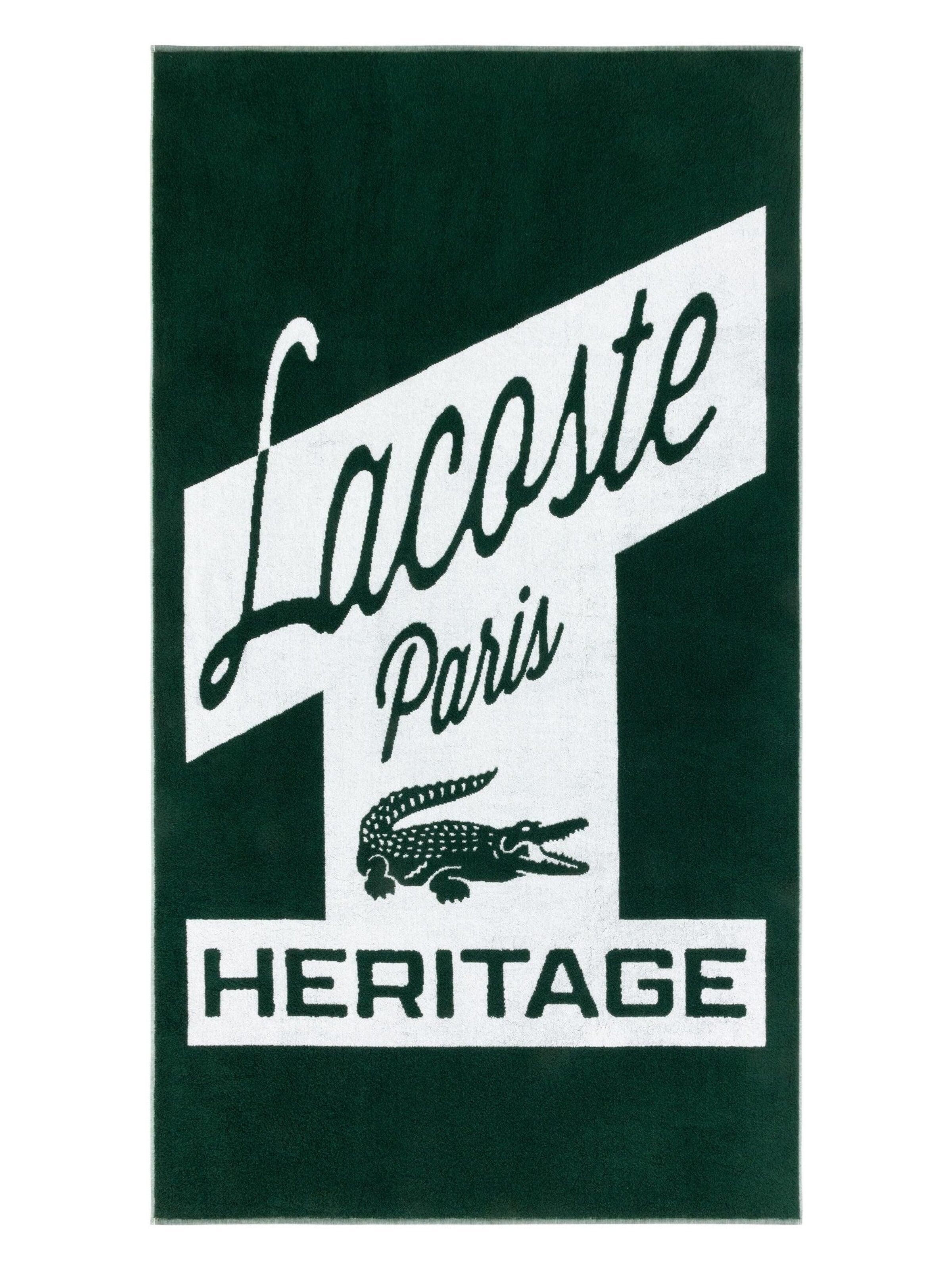 LACOSTE Strandtuch 'LRETRO'‌‌‌‌‌ in One Size in dunkelgrün, Produktansicht