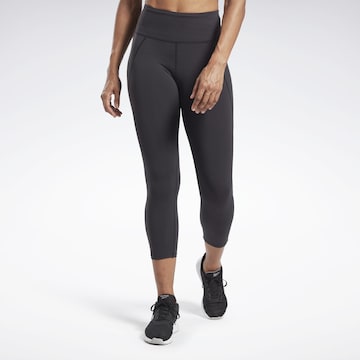 Reebok - Skinny Calças de desporto em preto: frente