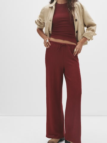 Pull&BearWide Leg/ Široke nogavice Hlače - crvena boja
