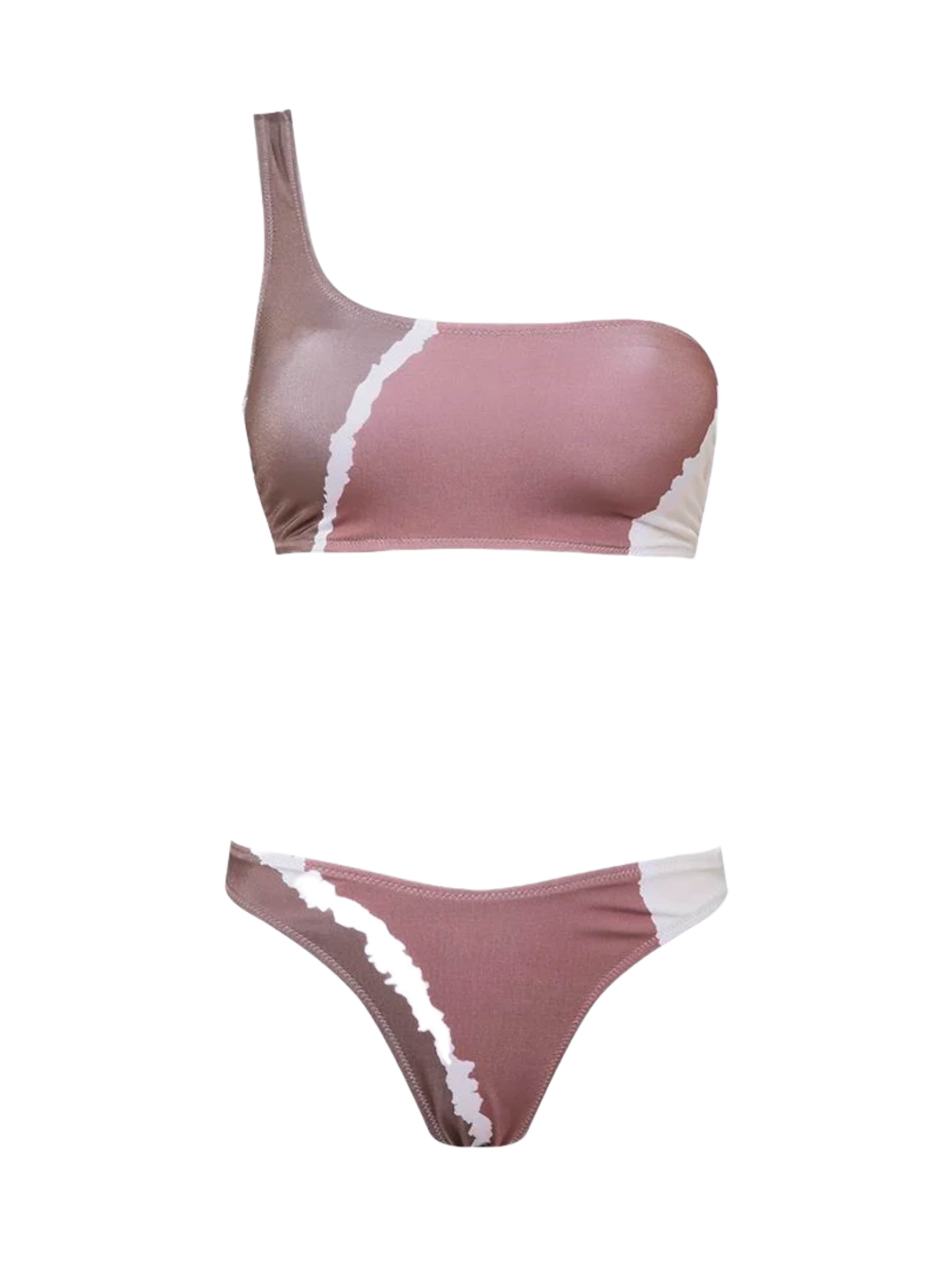 Rivus Bandeau Bikini in Roze: voorkant