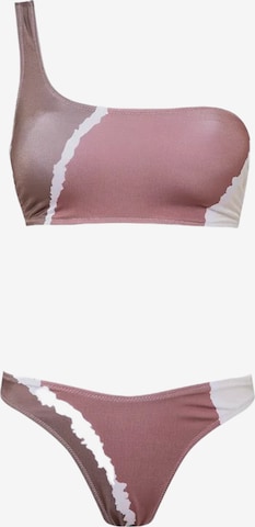 Rivus Bandeau Bikini in Roze: voorkant